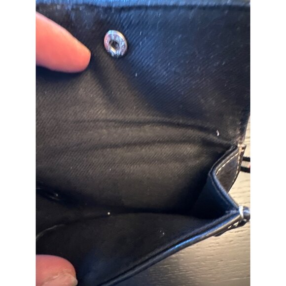 Tommy Hilfiger Black Pebbled Leather Trifold Coin Pouch Wallet - Picture 2 of 4